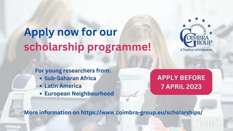Coimbra Group Universities Scholarship Program for Young African Researchers 2023